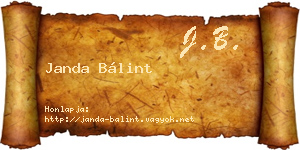 Janda Bálint névjegykártya