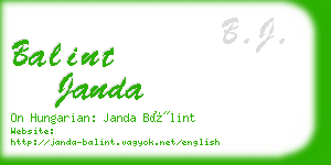 balint janda business card